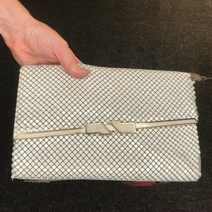 Vintage Clutch- Shinny White and Gold